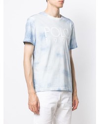 T-shirt girocollo effetto tie-dye azzurra di Polo Ralph Lauren
