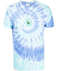 T-shirt girocollo effetto tie-dye azzurra di RIPNDIP