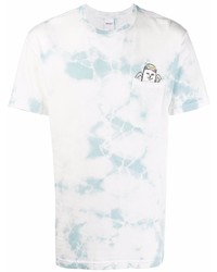 T-shirt girocollo effetto tie-dye azzurra di RIPNDIP