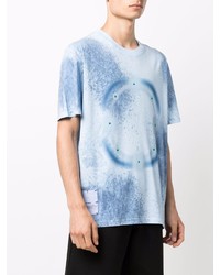T-shirt girocollo effetto tie-dye azzurra di McQ