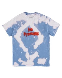 T-shirt girocollo effetto tie-dye azzurra di Travis Scott