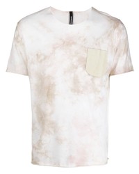 T-shirt girocollo effetto tie-dye beige di Giorgio Brato