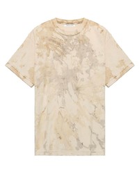 T-shirt girocollo effetto tie-dye beige di John Elliott