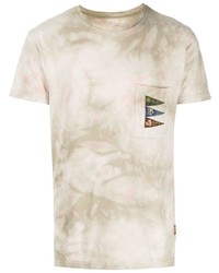 T-shirt girocollo effetto tie-dye beige di KAPITAL