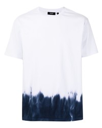 T-shirt girocollo effetto tie-dye bianca e blu scuro di FIVE CM