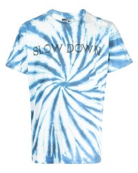 T-shirt girocollo effetto tie-dye bianca e blu di Isabel Marant