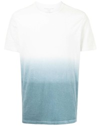 T-shirt girocollo effetto tie-dye bianca e blu di Majestic Filatures