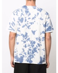 T-shirt girocollo effetto tie-dye bianca e blu di A.P.C.