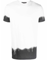T-shirt girocollo effetto tie-dye bianca e nera di Daniele Alessandrini