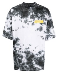 T-shirt girocollo effetto tie-dye bianca e nera di We11done