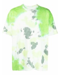 T-shirt girocollo effetto tie-dye bianca e verde di Nike