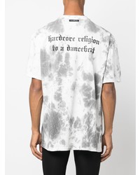 T-shirt girocollo effetto tie-dye bianca di John Richmond