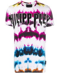 T-shirt girocollo effetto tie-dye bianca di Philipp Plein