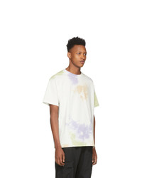 T-shirt girocollo effetto tie-dye bianca di John Elliott