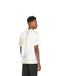 T-shirt girocollo effetto tie-dye bianca di John Elliott