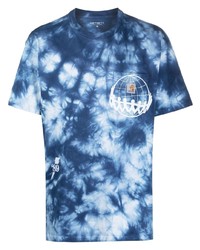 T-shirt girocollo effetto tie-dye blu scuro e bianca di Carhartt WIP