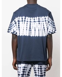 T-shirt girocollo effetto tie-dye blu scuro e bianca di Michael Kors