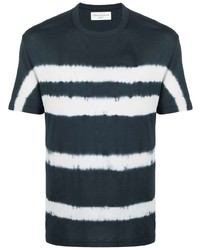 T-shirt girocollo effetto tie-dye blu scuro e bianca di Officine Generale