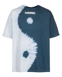 T-shirt girocollo effetto tie-dye blu scuro e bianca di Pleasures