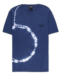 T-shirt girocollo effetto tie-dye blu scuro di A.P.C.