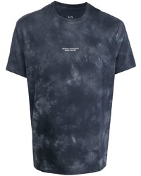 T-shirt girocollo effetto tie-dye blu scuro di Armani Exchange