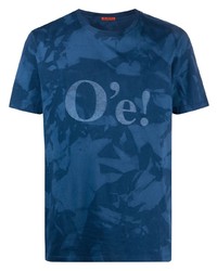 T-shirt girocollo effetto tie-dye blu scuro di Barena