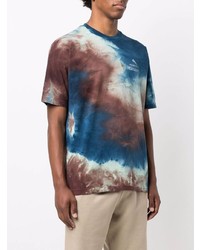 T-shirt girocollo effetto tie-dye blu scuro di Mauna Kea