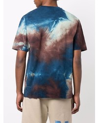 T-shirt girocollo effetto tie-dye blu scuro di Mauna Kea