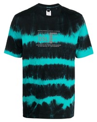 T-shirt girocollo effetto tie-dye blu scuro di Diesel