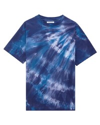 T-shirt girocollo effetto tie-dye blu scuro di John Elliott