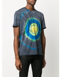 T-shirt girocollo effetto tie-dye blu scuro di Versace