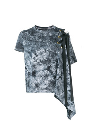 T-shirt girocollo effetto tie-dye blu scuro di Sacai