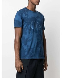 T-shirt girocollo effetto tie-dye blu scuro di Barena