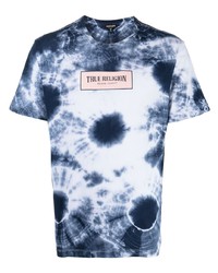 T-shirt girocollo effetto tie-dye blu scuro di True Religion