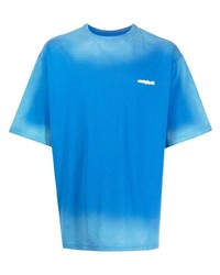T-shirt girocollo effetto tie-dye blu di Ader Error