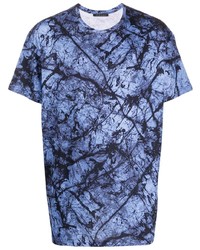 T-shirt girocollo effetto tie-dye blu di Mr & Mrs Italy