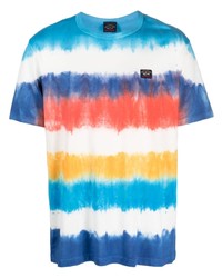 T-shirt girocollo effetto tie-dye blu di Paul & Shark