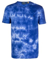T-shirt girocollo effetto tie-dye blu di Polo Ralph Lauren