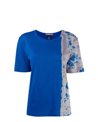 T-shirt girocollo effetto tie-dye blu di Suzusan