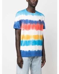 T-shirt girocollo effetto tie-dye blu di Paul & Shark