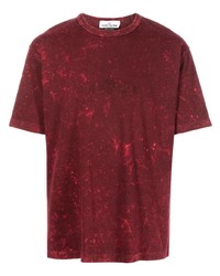 T-shirt girocollo effetto tie-dye bordeaux di Stone Island
