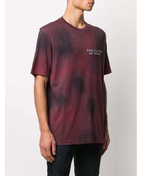 T-shirt girocollo effetto tie-dye bordeaux di Diesel