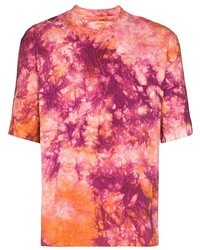 T-shirt girocollo effetto tie-dye fucsia di Nicholas Daley