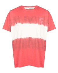 T-shirt girocollo effetto tie-dye fucsia di Off-White