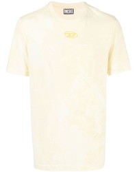 T-shirt girocollo effetto tie-dye gialla di Diesel