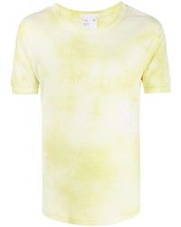 T-shirt girocollo effetto tie-dye gialla di Helmut Lang
