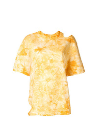 T-shirt girocollo effetto tie-dye gialla di Le Ciel Bleu