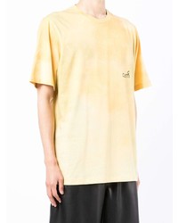 T-shirt girocollo effetto tie-dye gialla di Oamc