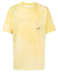 T-shirt girocollo effetto tie-dye gialla di Oamc