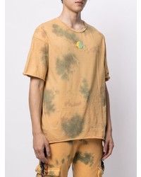 T-shirt girocollo effetto tie-dye gialla di Alchemist